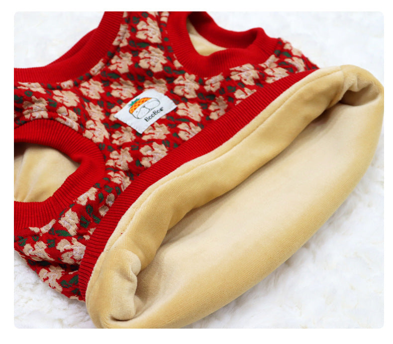 Floral Vest Fleece Lined