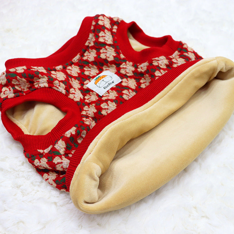 Floral Vest Fleece Lined