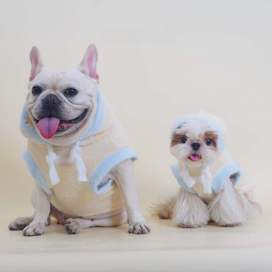 Fluffy Beige Hooded Sweater