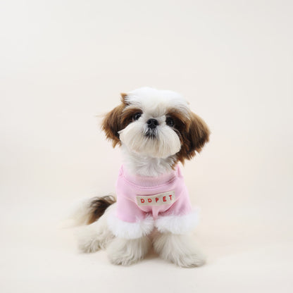 Dog Winter Warm Pullover Pink Sweater for medium dog breeds by Frenchiely