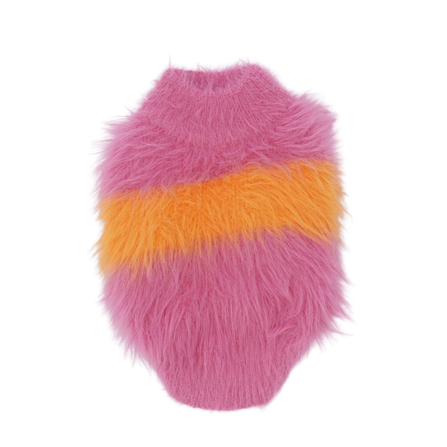 Dog faux marten fur sweater in red for french bulldogs