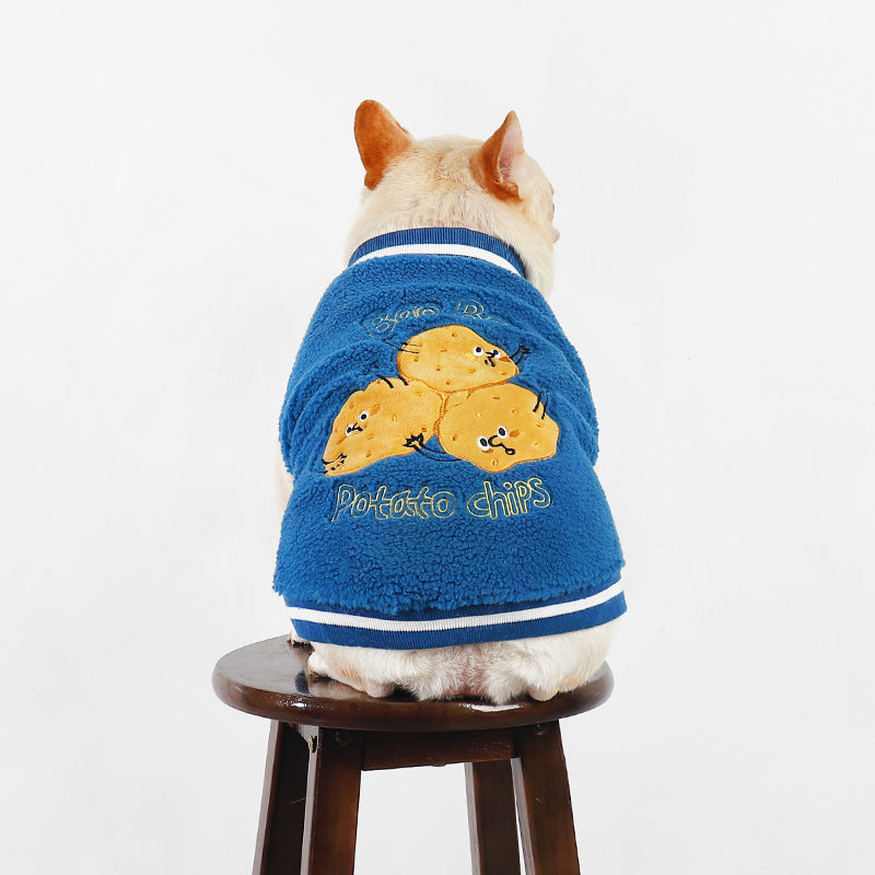 Dog Blue White Warm Jacket - Frenchiely