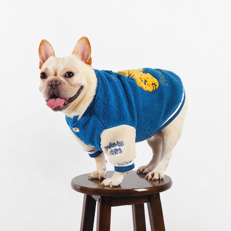 Dog Blue White Warm Jacket - Frenchiely