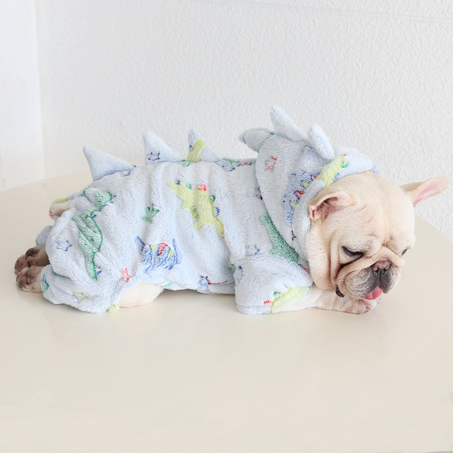 Dog Warm Dinosaur Jumpsuit Costume Blue dogwinterwarmdinosaurjumpsuitcostumeformediumdogsbyFrenchiely_9