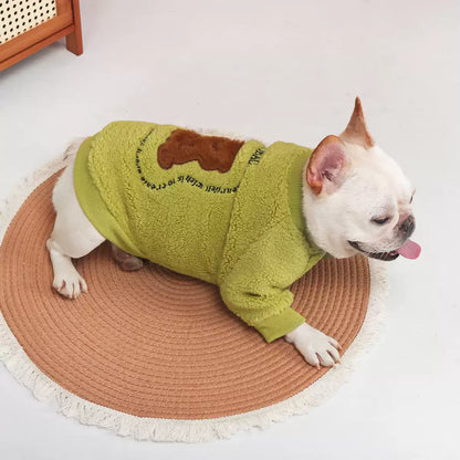 Bear Shirt Fleece Lined dogwinterwarmgreenbearsweatshirtformediumdogbreedsbyFrenchiely_1