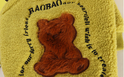 Bear Shirt Fleece Lined dogwinterwarmgreenbearsweatshirtformediumdogbreedsbyFrenchiely_2