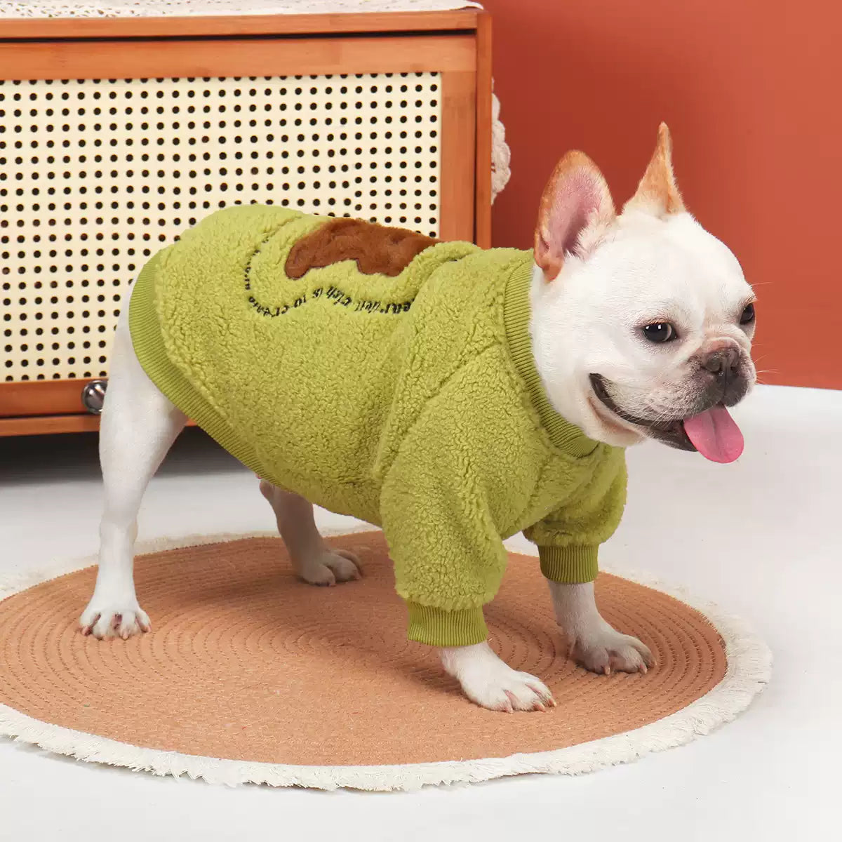 Bear Shirt Fleece Lined dogwinterwarmgreenbearsweatshirtformediumdogbreedsbyFrenchiely_4