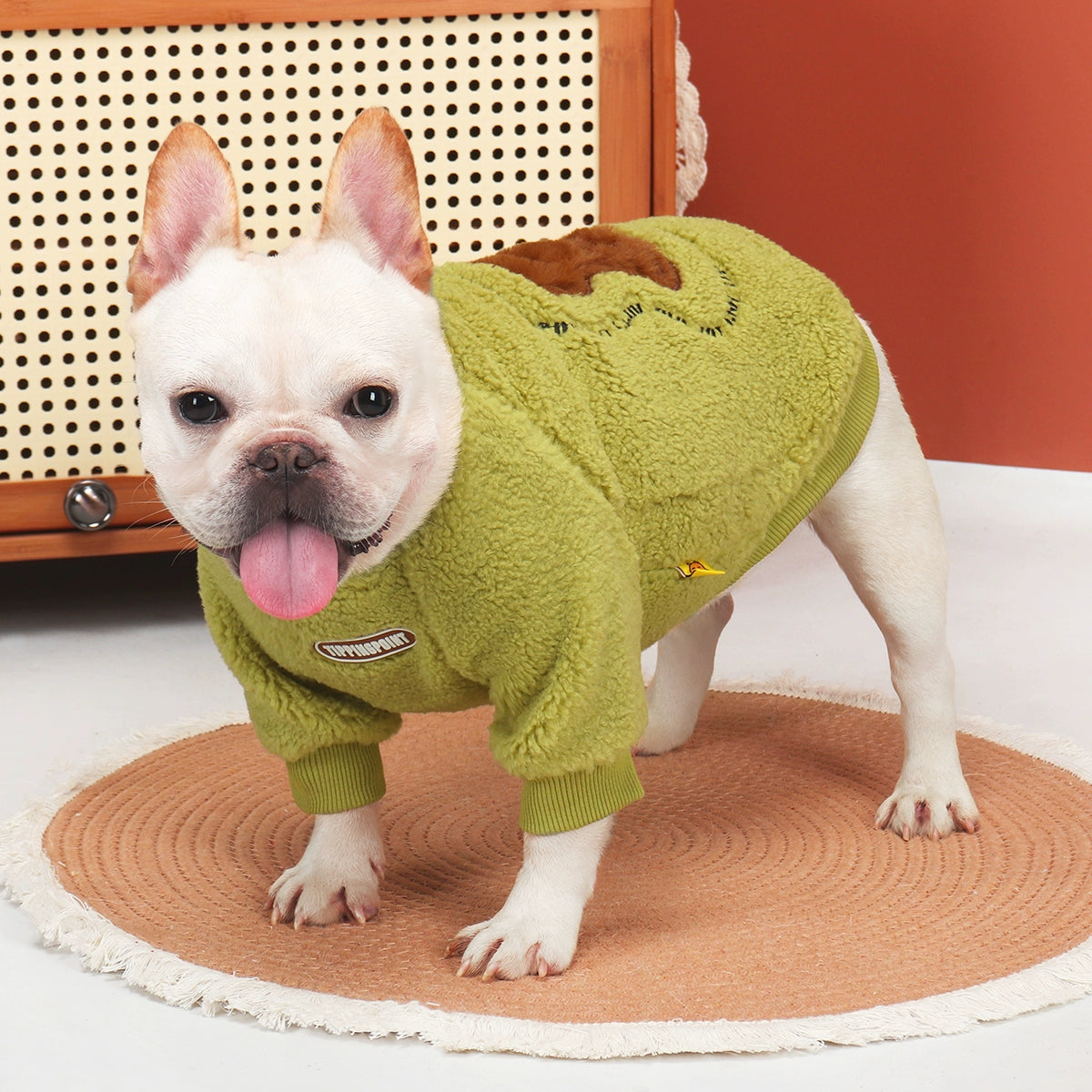 Bear Shirt Fleece Lined dogwinterwarmgreenbearsweatshirtformediumdogbreedsbyFrenchiely_5