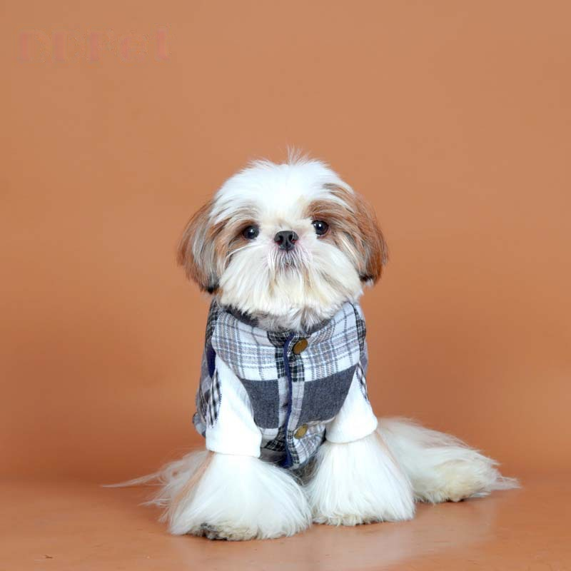 Vintage Plaid Vest Coat dogwinterwarmplaidjacketcoatforsmallmediumdogs_13