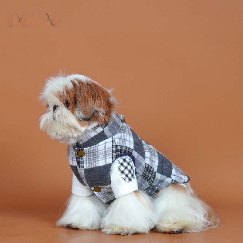 Vintage Plaid Vest Coat dogwinterwarmplaidjacketcoatforsmallmediumdogs_3