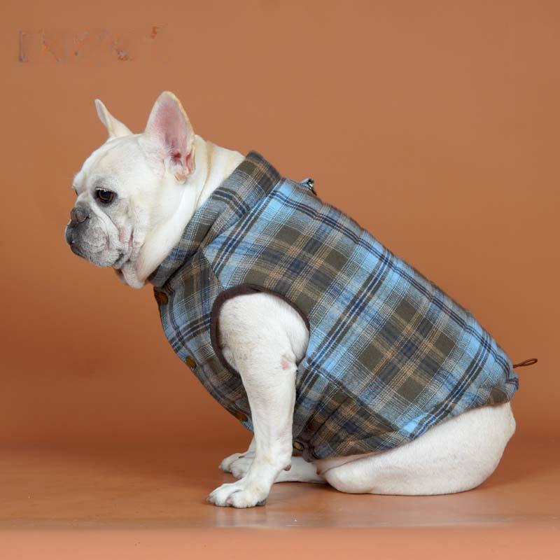 Vintage Plaid Vest Coat dogwinterwarmplaidjacketcoatforsmallmediumdogs_8