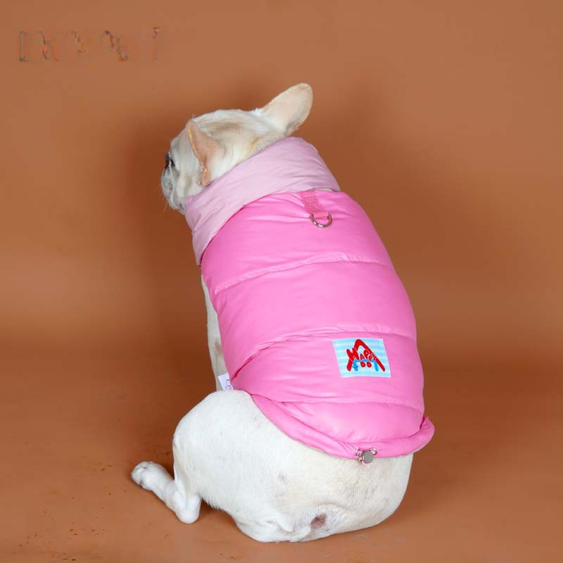Down Vest with Scarf- D Ring dogwinterwarmwaterproofdownvestcoatforfrenchbulldogs_6