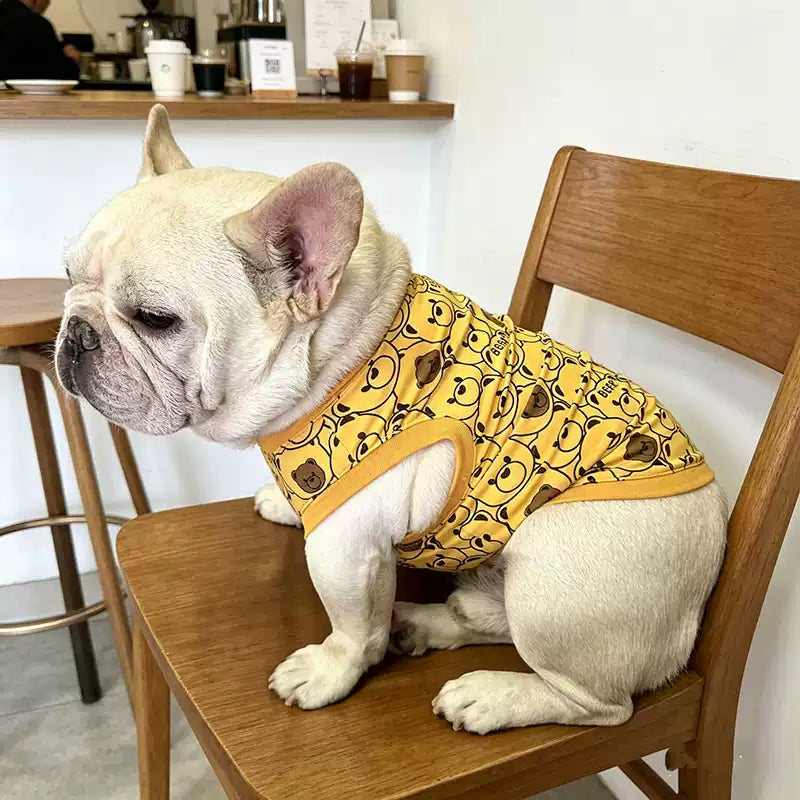 Dog Cotton Bear Shirt dogyellowbearshirtformediumdogbreeds_3