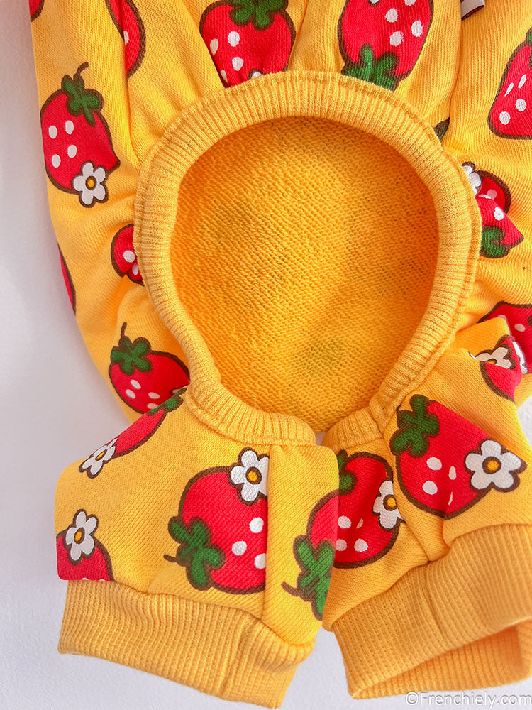 dog strawberry onesie pajamas for medium dogs 
