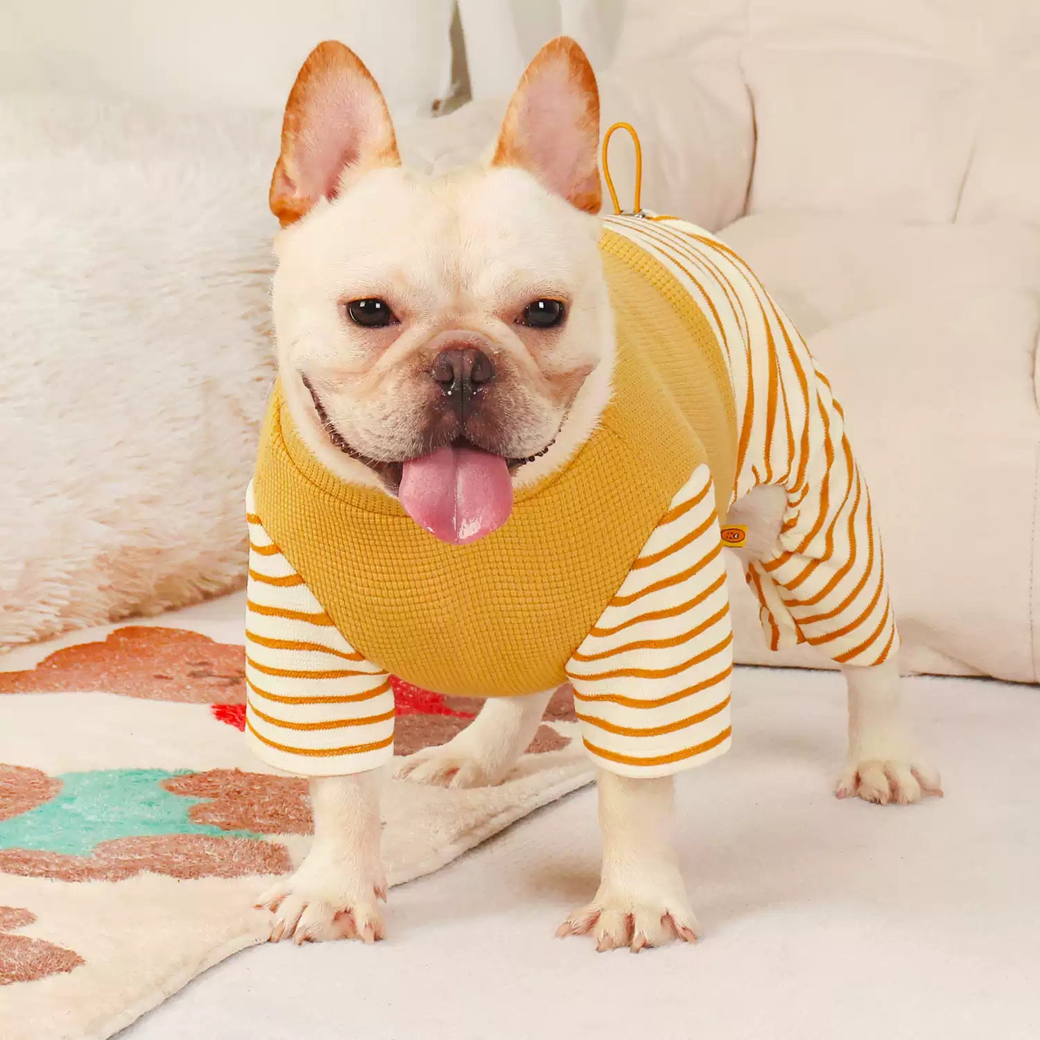 Stripe Onesie PJs dogyellowstripecartoonpajamasPJs_5