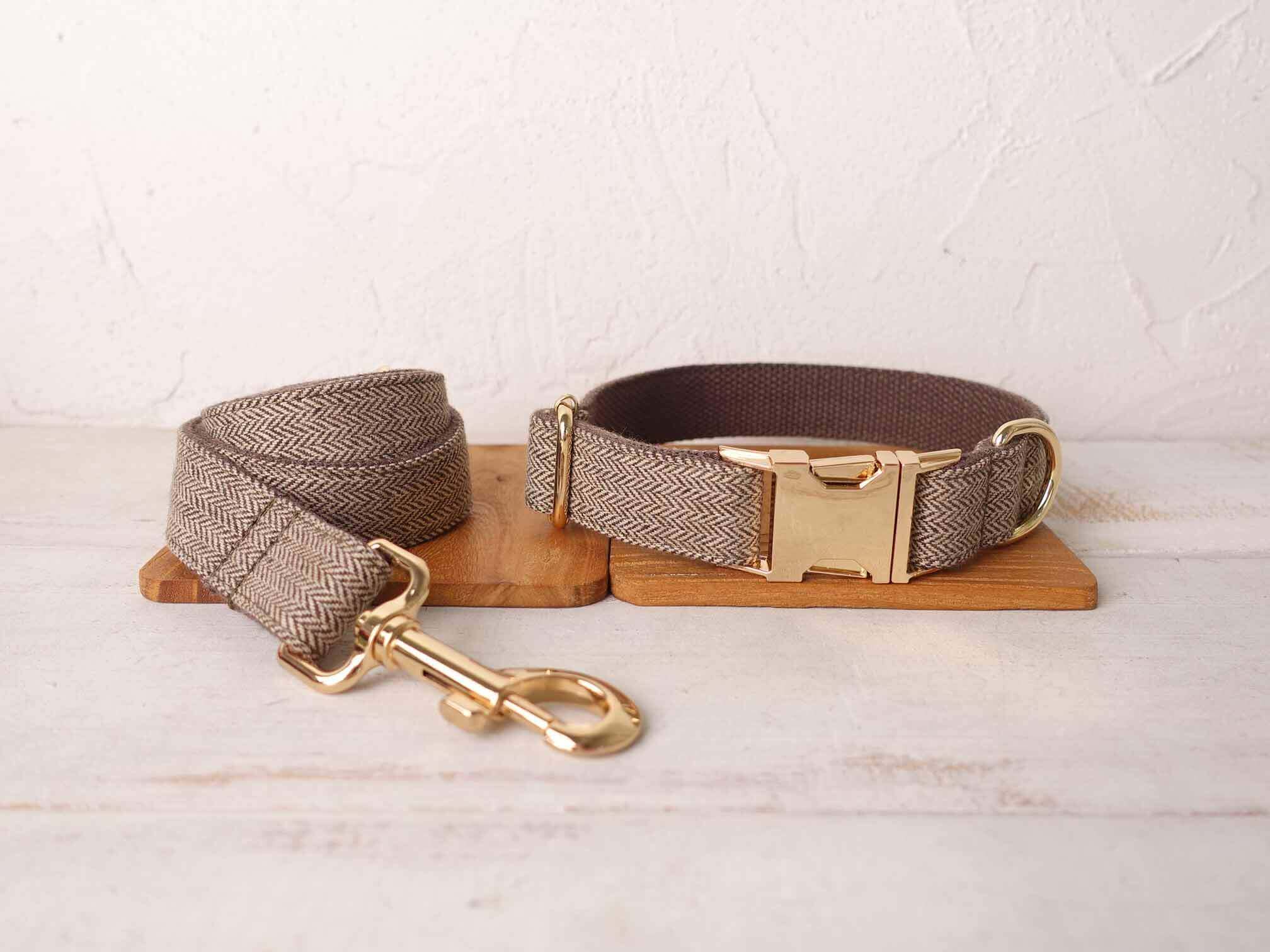 Dog Brown Collar Leash Set - Frenchiely