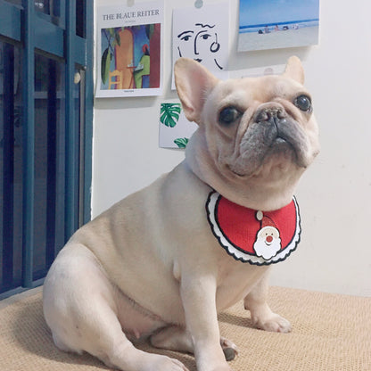 Dog Christmas Santa Clause Bandana for French Bulldog by Frenchiely