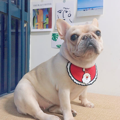 Dog Christmas Santa Clause Bandana for French Bulldog by Frenchiely