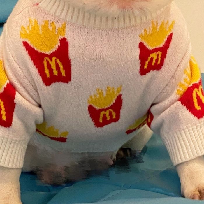 Dog Cute Mc Donald's Pullover Sweater for Small medium dogs by Frenchiely 