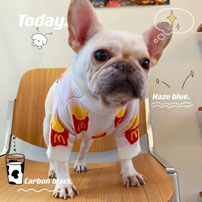 Dog Cute Mc Donald's Pullover Sweater for Small medium dogs by Frenchiely 