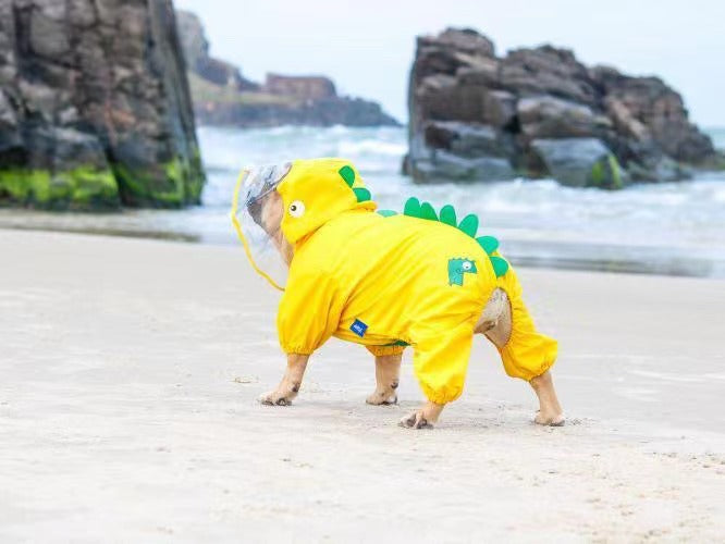 Cartoon Dog Dinosaur Waterproof Rain Jacket Coat- Frenchiely 