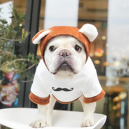 Cartoon Bear Dog Hoodie Costume for Bulldogs-2 Pieces - Frenchiely