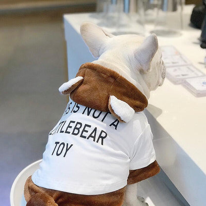 Cartoon Bear Dog Hoodie Costume for Bulldogs-2 Pieces - Frenchiely