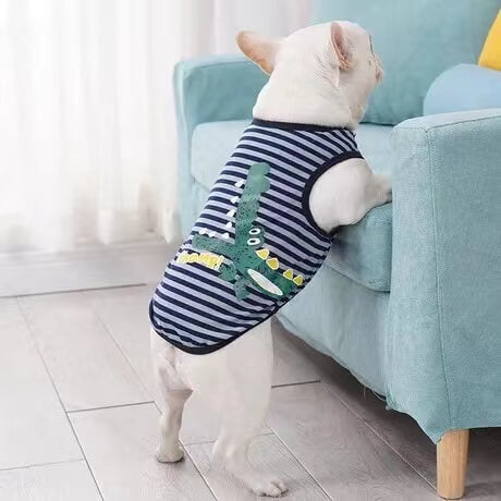 Dog Cartoon Mickey Striped Crocodile Shirts by Frenchiely