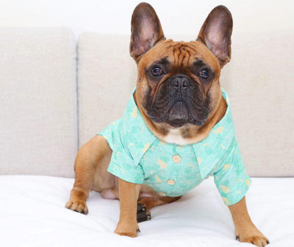 Dog Green Hawaii tshirts for French Bulldogs - Frenchiely