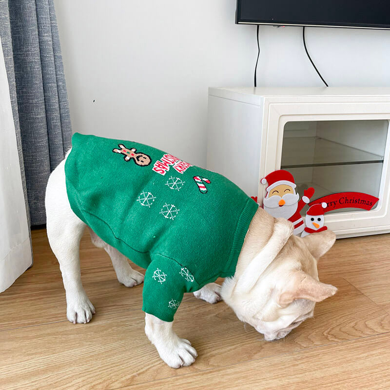 Dog Christmas Gingerman Sweater Outfits by Frenchiely 