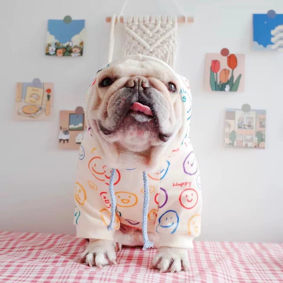 Dog Emoji Winter Hoodie for Frenchies BY FRENCHIELY