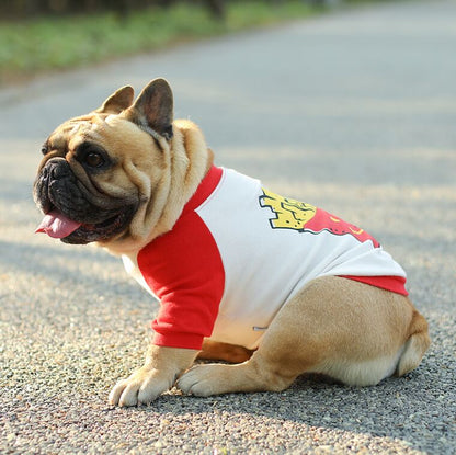 Dog Funny Tee Shirts for Medium Dogs with Fried Chips - Frenchiely