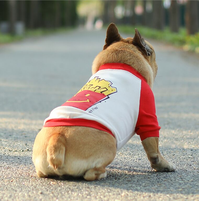 Dog Funny Tee Shirts for Medium Dogs with Fried Chips - Frenchiely