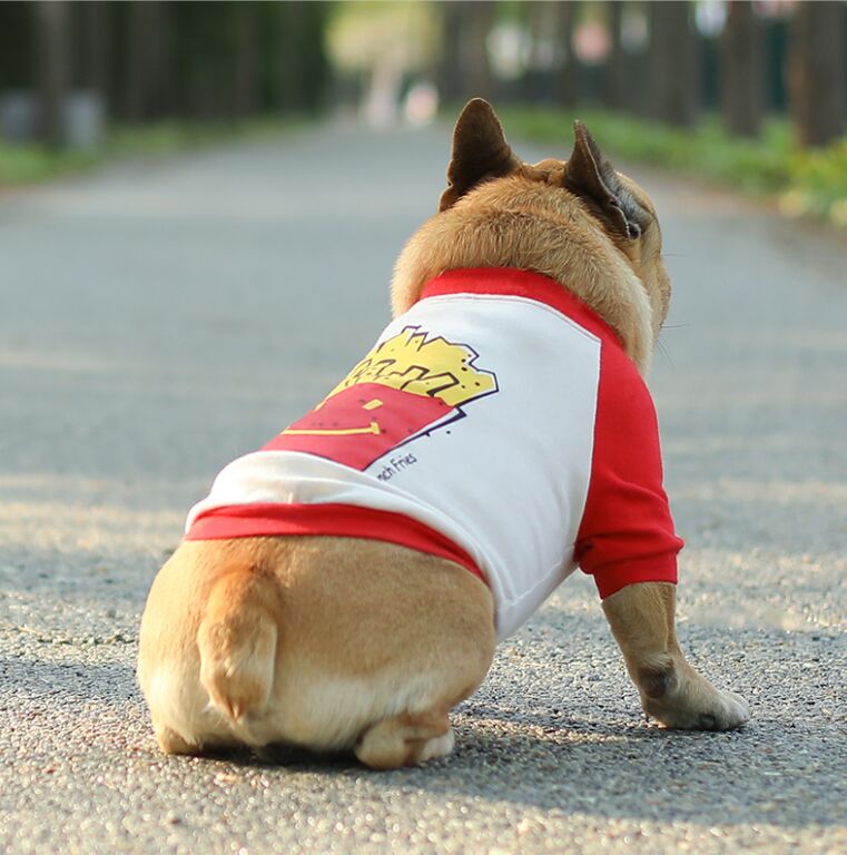 Dog Funny Tee Shirts for Medium Dogs with Fried Chips - Frenchiely