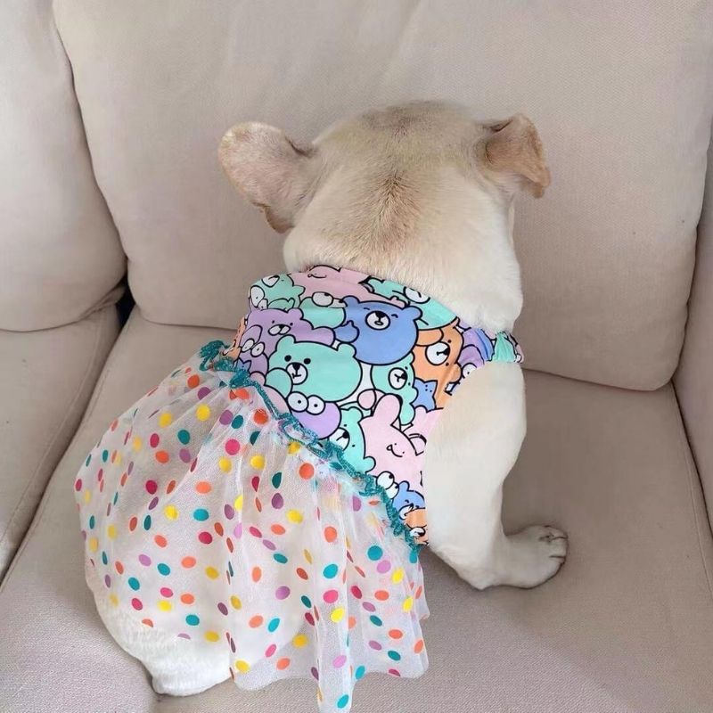 Dog Lace Polka Summer Dress- Frenchiely 
