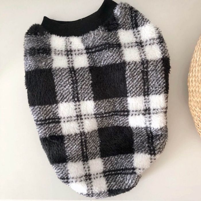 Dog Plaid Pullover Sweater for Bulldogs by Frenchiely 