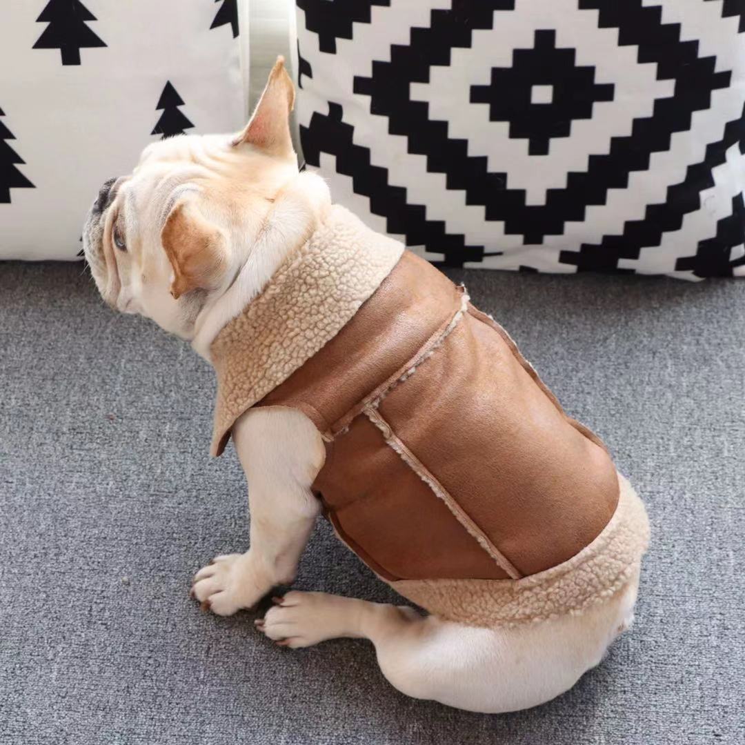Dog Suede Winter Jacket Coat for Frenchies