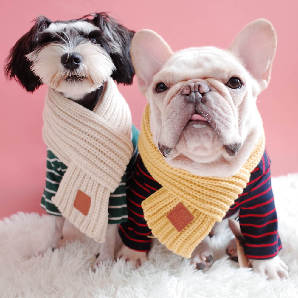 Dog Winter Warm Knitted Scarf for Medium Dogs