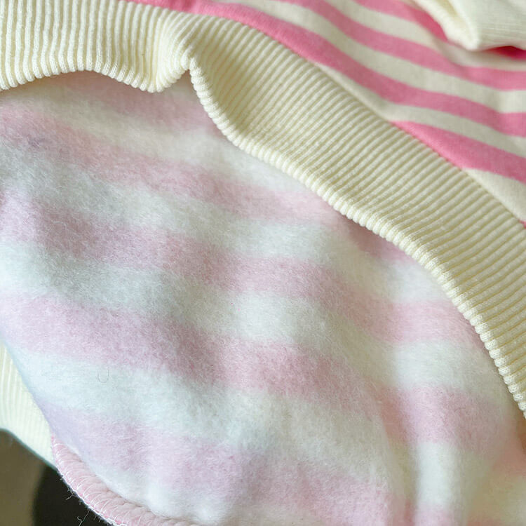 Dog Pink Stripe Bunny Hoodie coat for small medium dogs by Frenchiely.com