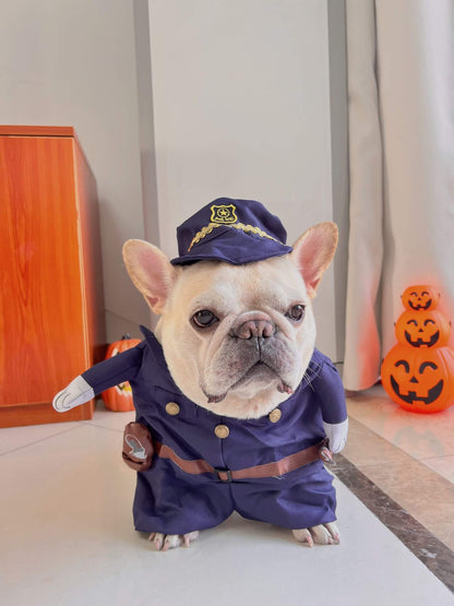 dog police car costume with hat