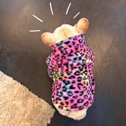 Dog Pink Leopard zipper up Jacket coat for 