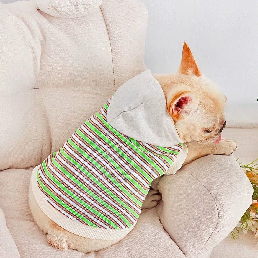 dog stripe sweatshirt for small medium dogs