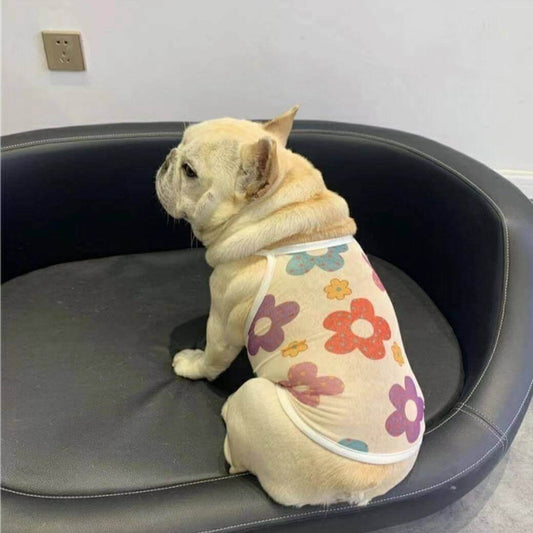 Floral Sunscreen Shirt White Dogsummermeshsunscreenshirtformediumdogs02