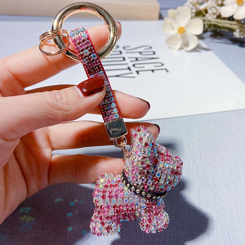 French Bulldog Rhinestone Keychain Frenchiely