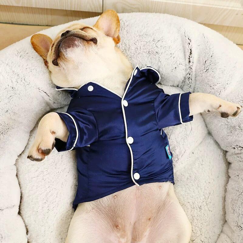 Dog Silk Pajamas Shirt for Frenchies - Frenchiely