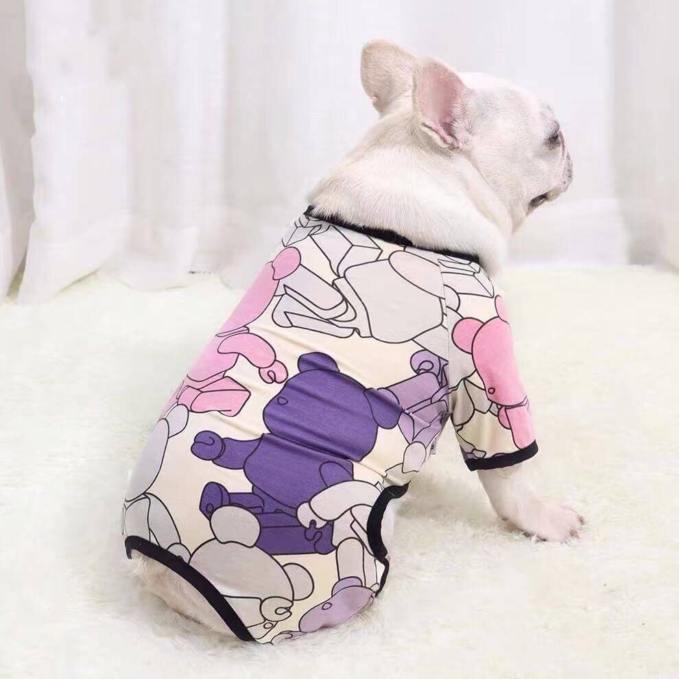 Dog Cartoon Pajamas Jammies for Bulldog by Frenchiely 