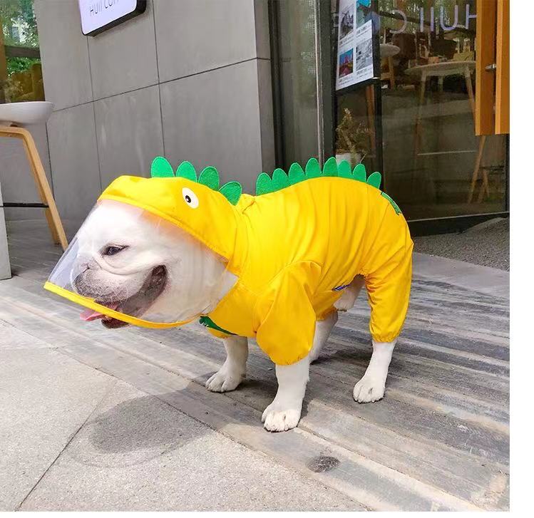 Cartoon Dog Dinosaur Waterproof Rain Jacket Coat - Frenchiely