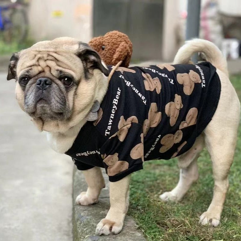 Dog Cartoon Bear Sweater with Bear Bag- Frenchiely