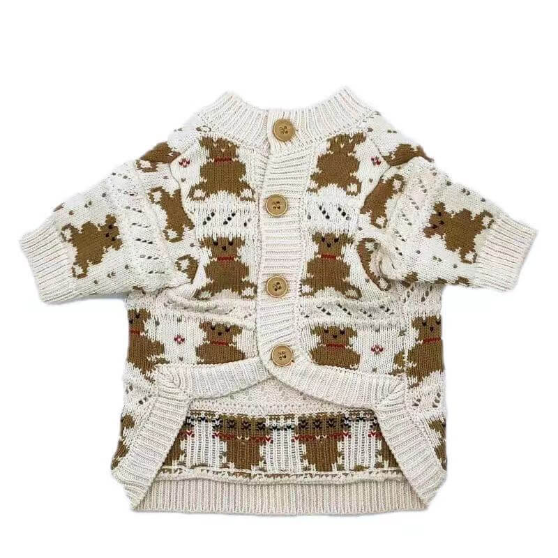Dog Gingerman Christmas Cardigan Sweater - Frenchiely 