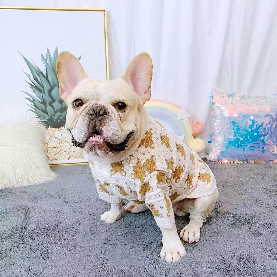 Dog Gingerman Christmas Cardigan Sweater - Frenchiely 